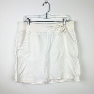 Athleta Linen Napali High Waisted Athletic Mini Skirt White Size L